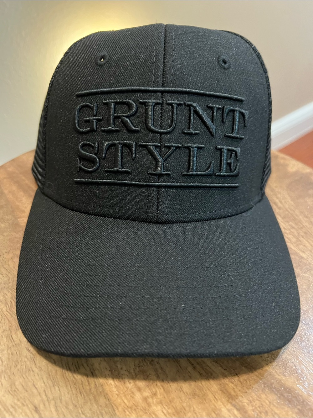 Grunt Style All-Black Raised Logo Trucker Cap